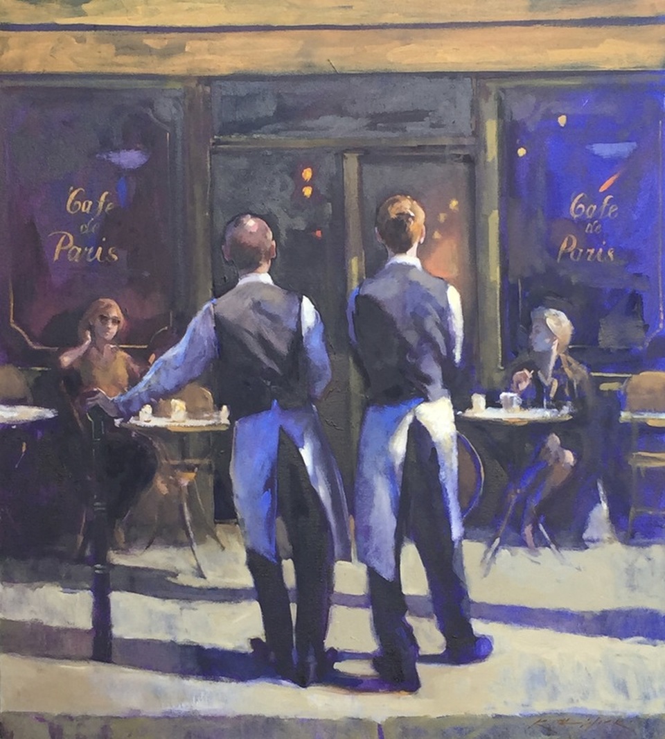 Waiting Paris Café by Keith Wicks