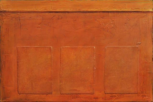 Untitled 040212, 36x24x1.75, mixed media on panel, by Nancy Crandall Phillips